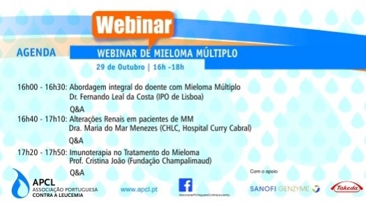 APCL - Webinar sobre Mieloma Múltiplo decorreu no dia  29 de Outubro 