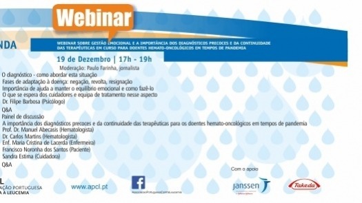 APCL - Webinar sobre Gestão Emocional e a importância dos diagnósticos precoces e da continuidade das terapêuticas em curso para doentes hemato-oncológicos em tempos de pandemia